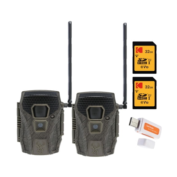 Wildgame Innovations Terra XT 3.0 Cellular Trail Camera (2-Pack) Bundle with Memory Card and Card Reader (5 Items)