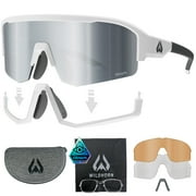 Wildhorn Radke MTB Cycling Glasses, UV400 Sports Ski Running Sunglasses for Women & Men, Baseball Glasses w/3 Swap Lenses