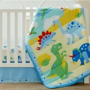 Wildkin 3 Pc Microfiber Bed in a Bag for Baby and Toddler Boys & Girls (Dinosaur Land Blue)