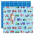 thumbnail image 1 of Wildkin Baby Play Mat - Large Folding Foam Play Mat for Infants, Babies, Toddlers, Waterproof, Double-sided (70" x 59") - Trains, Planes & Trucks, 1 of 6