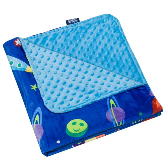 Wildkin Baby Plush Velour Blanket for Girls and Boys (Out of this World Blue)