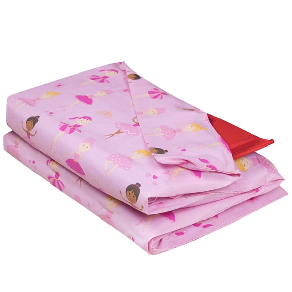Wildkin Child, Toddler Preschool, Kindergarten Rest Mat Cover in Pink for Girls, Features 100% Cotton, Fits vinyl rest mats up to 48 inches (Ballerina)