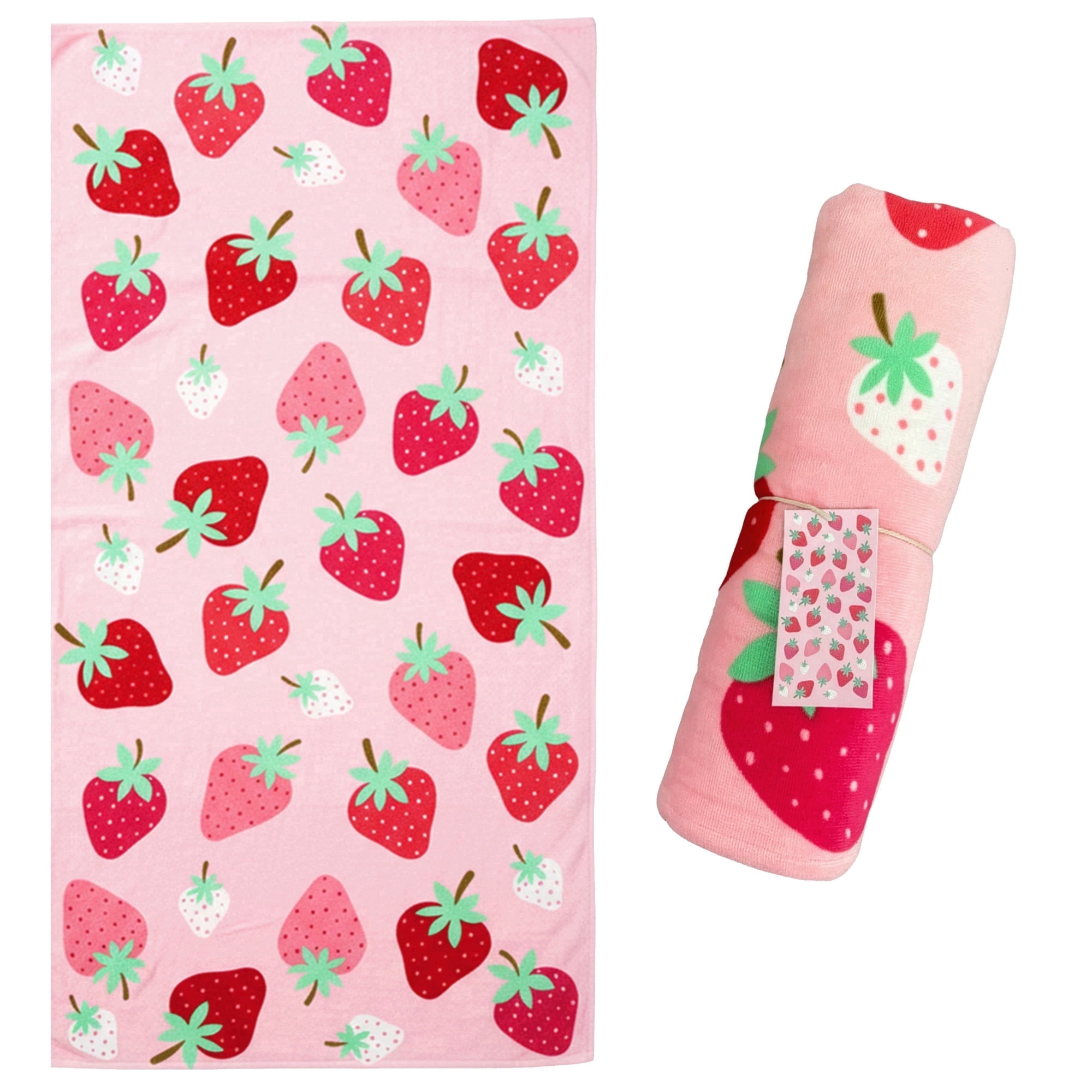 Wildkin Kids 100% Cotton Beach Towel for Boys and Girls (Strawberry Patch)