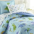 thumbnail image 1 of Wildkin Kids 100% Cotton Comforter Set for Boys and Girls, Includes Full Comforter and Two Shams (Dinosaur Land Blue), 1 of 9