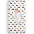thumbnail image 1 of Wildkin Kids 100% Cotton Fitted Crib Sheet for Boys and Girls (Trains, Planes & Trucks Blue), 1 of 9