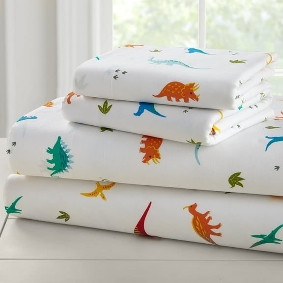Wildkin Kids 100% Cotton Flannel Sheet Set for Boys and Girls - Full (Jurassic Dinosaurs )