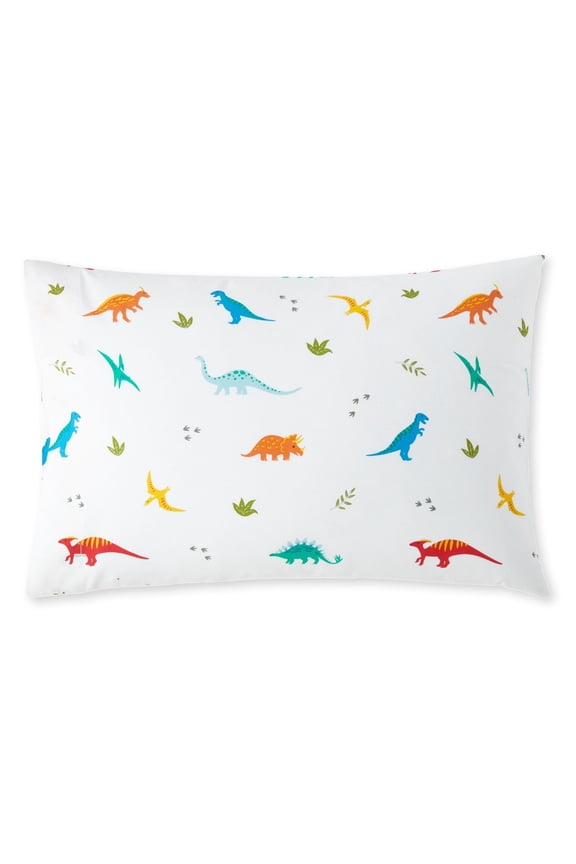 Kids 100% Cotton Percale Standard Pillowcase for Boys and Girls - 30 x 20 Inches Inches (Jurassic Dinosaurs Blue)