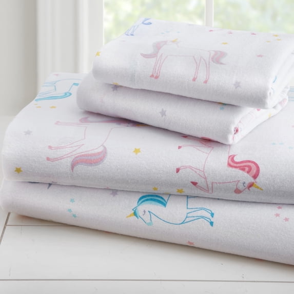 Wildkin Kids 100% Cotton Sheet Set for Boys and Girls - Full (Unicorn Purple)