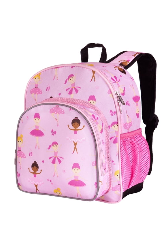 Kids 12 Inch Backpack for Toddler Boys and Girls, Insulated Front Pocket (Ballerina Pink)
