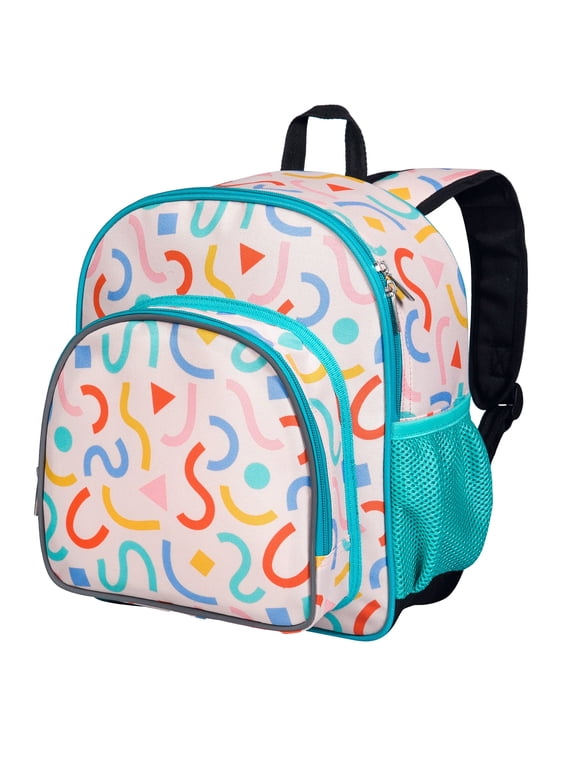 Kids 12 Inch Backpack for Toddler Boys and Girls, Insulated Front Pocket (Confetti Peach)