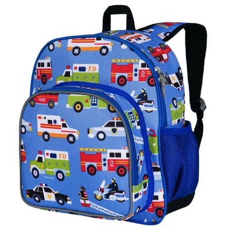 Wildkin Kids 12 Inch Backpack for Toddler Boys and Girls, Insulated Front Pocket (Heroes Blue)