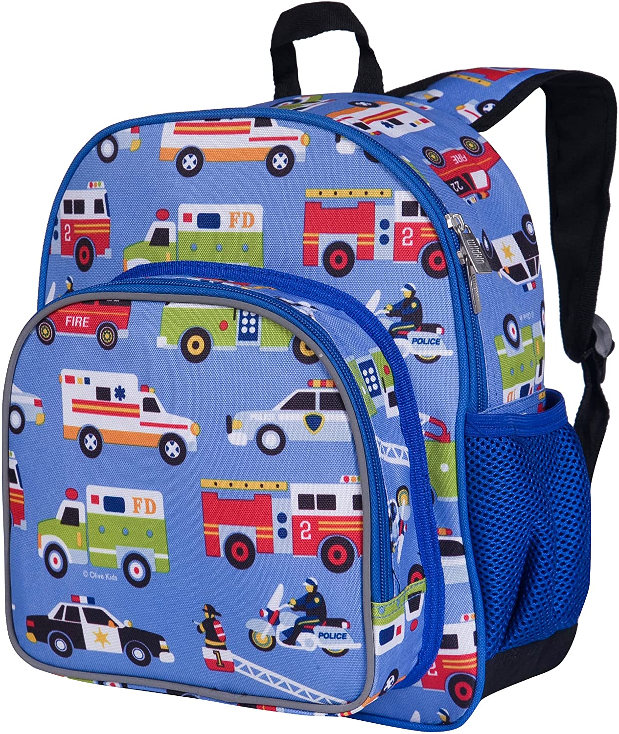 Wildkin Kids 12 Inch Backpack for Toddler Boys and Girls, Insulated Front Pocket (Heroes Blue) - image 1 of 8