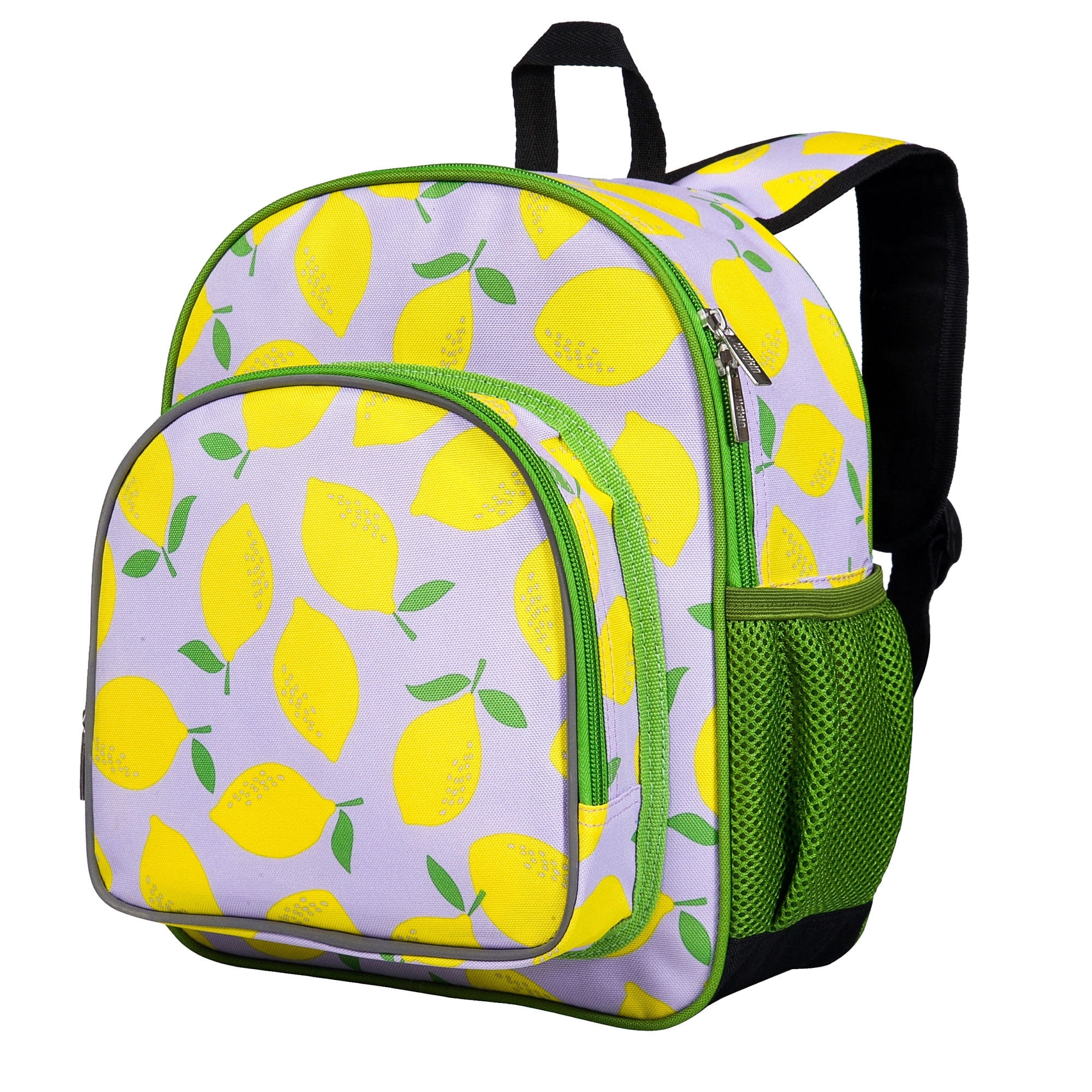 Wildkin Kids 12 Inch Backpack for Toddler Boys and Girls, Insulated Front Pocket (Lilac Lemonade)