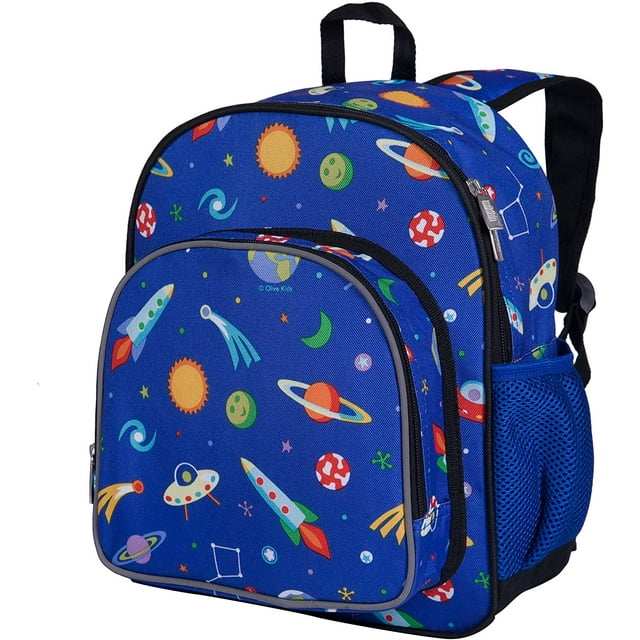 Wildkin Kids 12 Inch Backpack for Toddler Boys and Girls, Insulated Front Pocket (Out of this World)