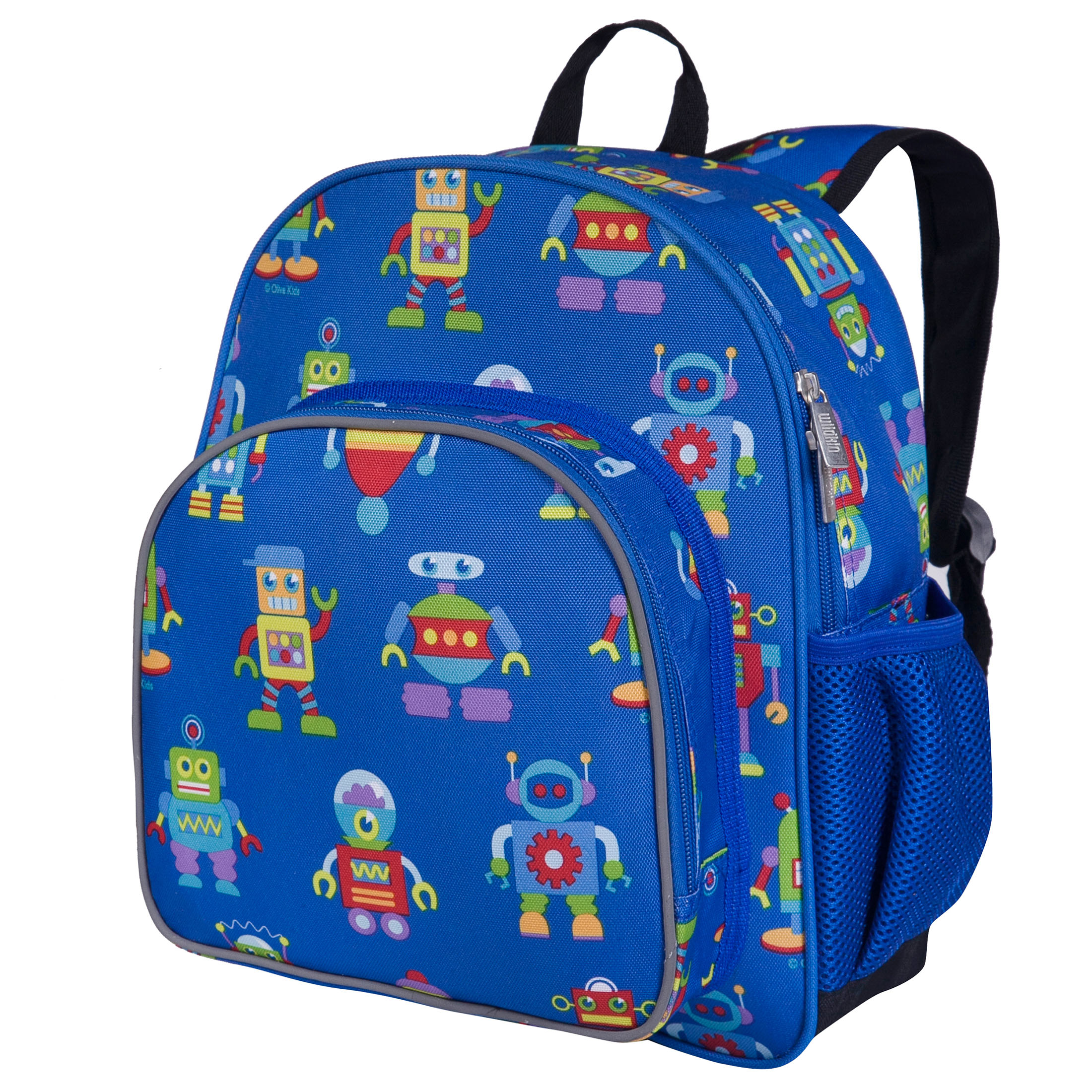 Wildkin Kids 12 Inch Backpack for Toddler Boys and Girls, Insulated Front Pocket (Robots Blue) - image 1 of 8