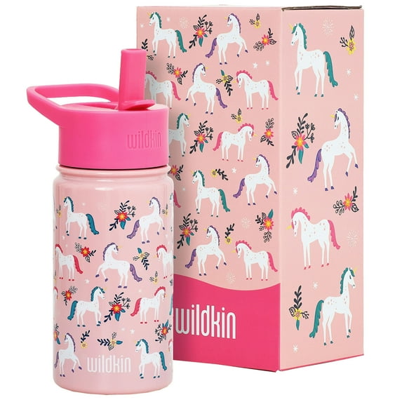 Wildkin Kids 14 oz Steel Bottle (Magical Unicorns)