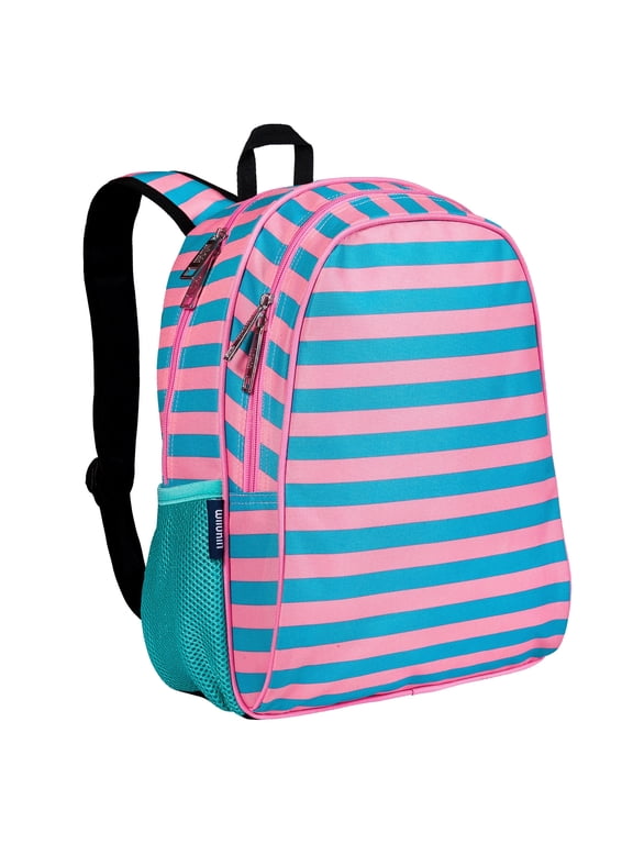 Kids 15 Inch Backpack for Boys and Girls (Pink Stripes)