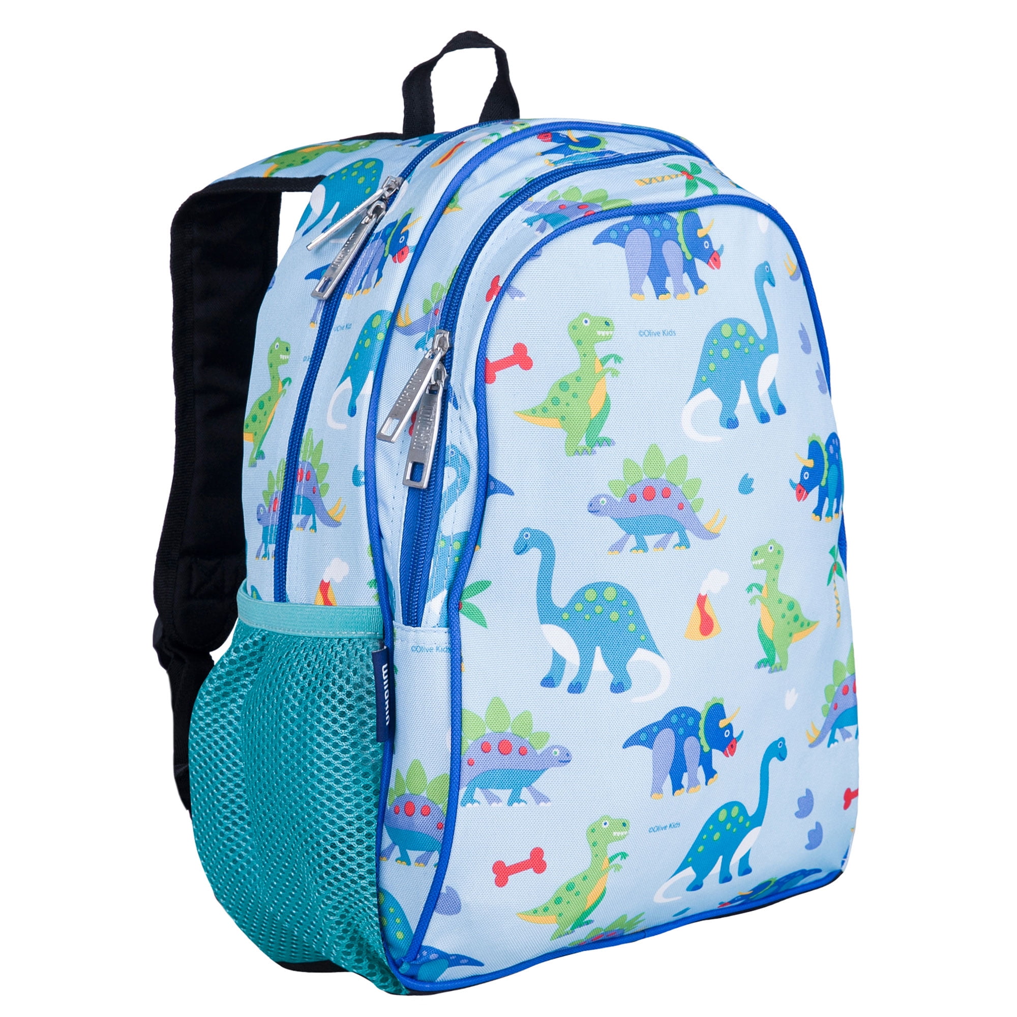 Wildkin Pack 'n Snack Backpack, Olive Kids Dinosaur Land, 12