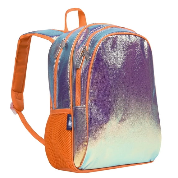 Wildkin Kids 15 Inch School and Travel Backpack for Boys and Girls (Orange Shimmer)