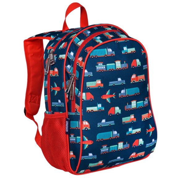 Wildkin Kids 15 Inch School and Travel Backpack for Boys and Girls (Transportation Blue)