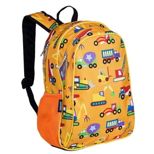 Mochila escolar y de viaje de 15 pulgadas para niños y niñas (amarillo construcción)