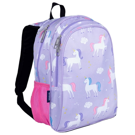 Wildkin Kids 15 Inch School and Travel Backpack for Boys and Girls (Unicorn Purple)