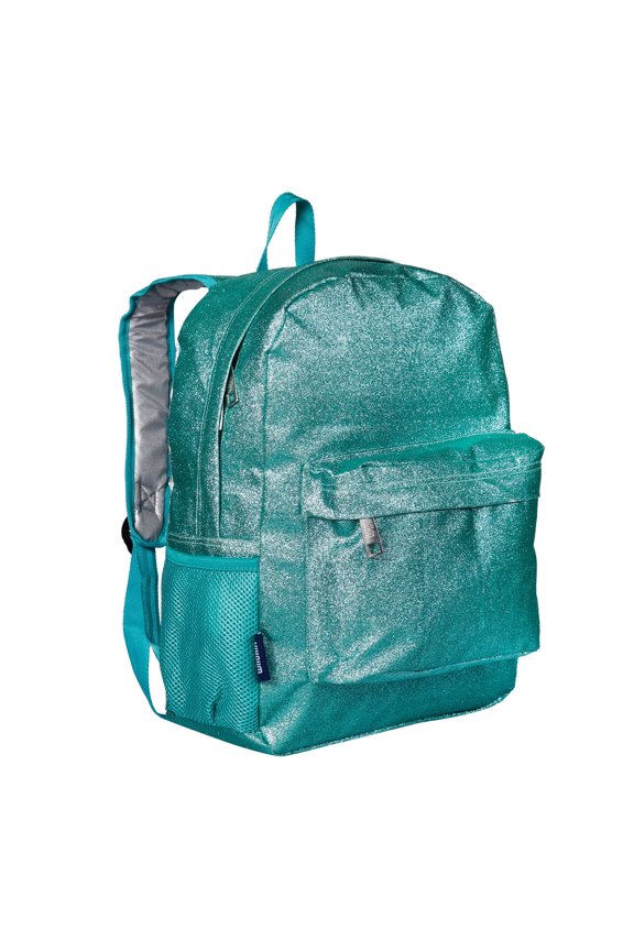 Kids 16 Inch Backpack for Boys and Girls, Features Padded Back & Adjustable Straps (Blue Glitter)