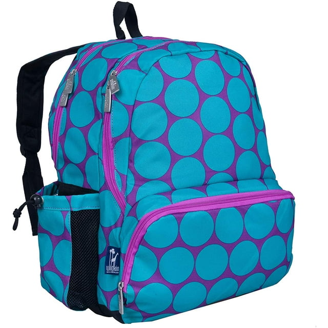 Wildkin Kids 17 Inch Backpack for Boys and Girls, Perfect for School and Travel (Big Dot Aqua)