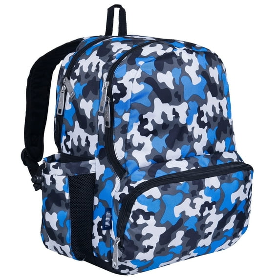 Wildkin Kids 17 Inch Backpack for Boys and Girls, Perfect for School and Travel (Blue Camo)