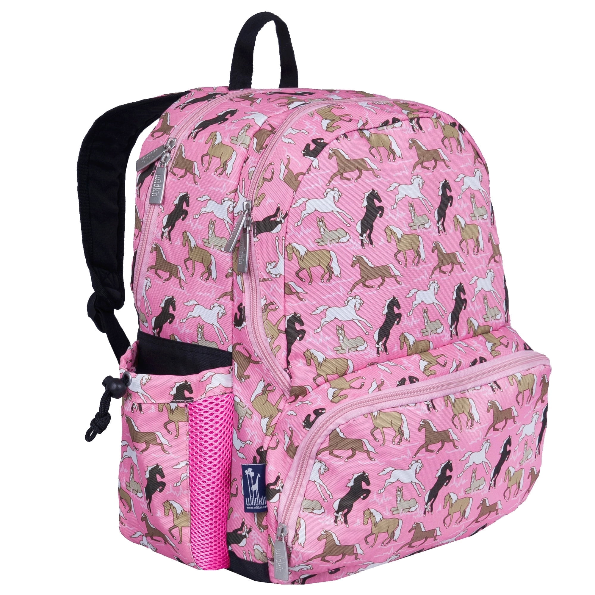 Wildkin Kids 17 Inch Backpack for Boys and Girls, Perfect for School and Travel (Horses in Pink)