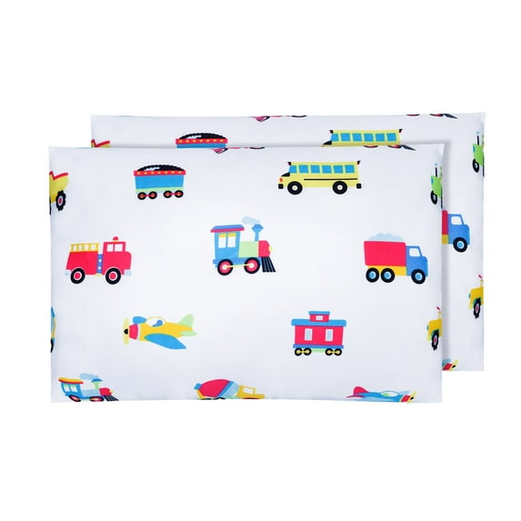 Wildkin Kids 2 pack Toddler Pillowcases (Trains, Planes & Trucks)