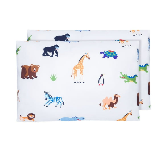 Wildkin Kids 2 pack Toddler Pillowcases (Wild Animals)