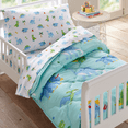 thumbnail image 1 of Wildkin Kids 4 Pc Toddler Microfiber Bed in a Bag for Boys & Girls (Dinosaur Land Blue), 1 of 9