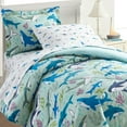 thumbnail image 1 of Wildkin Kids 5 Pc Twin Cotton Bed in a Bag for Boys & Girls (Shark Attack Blue), 1 of 7