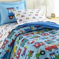 thumbnail image 1 of Wildkin Kids 7 Pc Full Cotton Bed in a Bag for Boys & Girls (Trains, Planes & Trucks Blue), 1 of 6