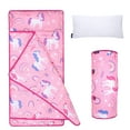 thumbnail image 1 of Wildkin Day2Day Nap Mat for Toddler Boys and Girls, Daycare and Preschool, Roll-up Design (Rainbow Unicorns Pink), 1 of 9