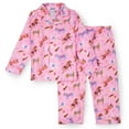 thumbnail image 1 of Wildkin Kids Flannel Button Down Pajamas for Boys and Girls (Horses Pink, Size 8), 1 of 8