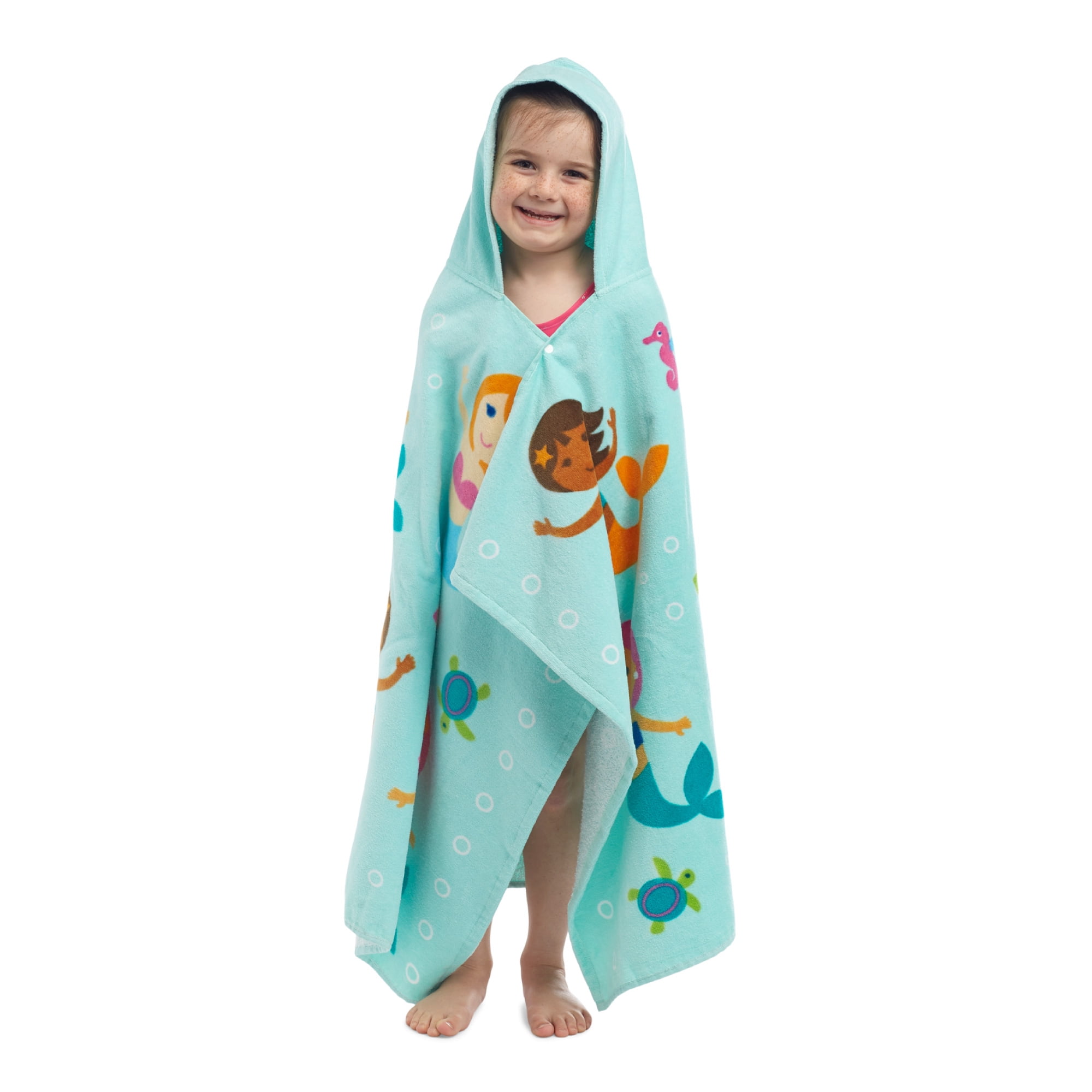 PinkSheep Kids Hooded Beach Towel - Turtle Design, 400 GSM Cotton, Poncho Style With Sleeves For Ages 3-6 - View #2