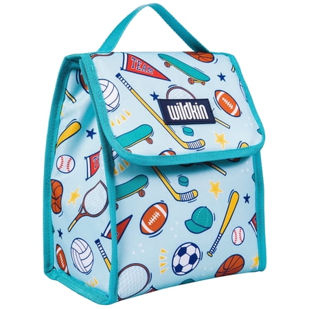 Wildkin Kids Insulated Lunch Bag for Boy and Girls, BPA Free (Team Spirit Blue)