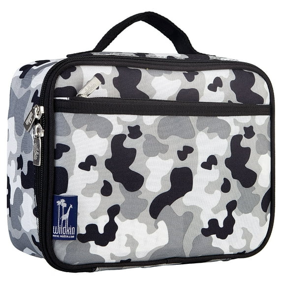 Wildkin Gray Camo Insulated Lunch Box for Boys and Girls