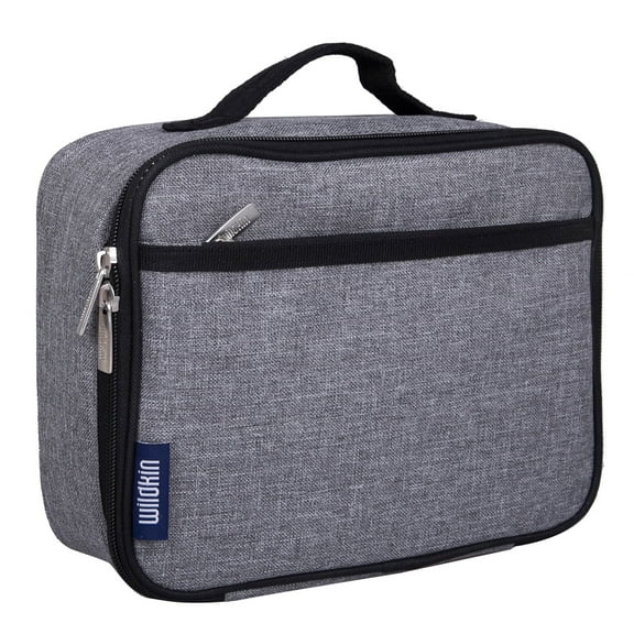 Wildkin Kids Insulated Lunch Box for Boy and Girls, BPA Free (Gray Tweed)