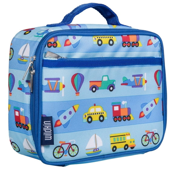 Wildkin Kids Insulated Lunch Box for Boy and Girls, BPA Free (On the Go Blue)