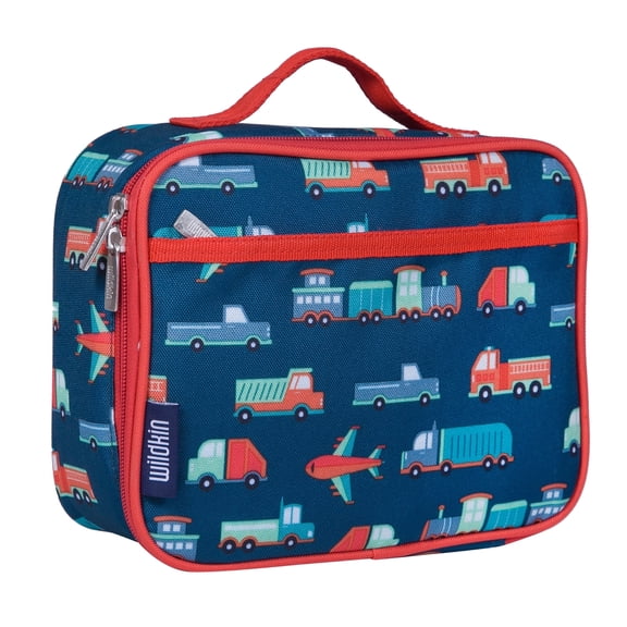 Wildkin Kids Insulated Lunch Box for Boy and Girls, BPA Free (Transportation Blue)