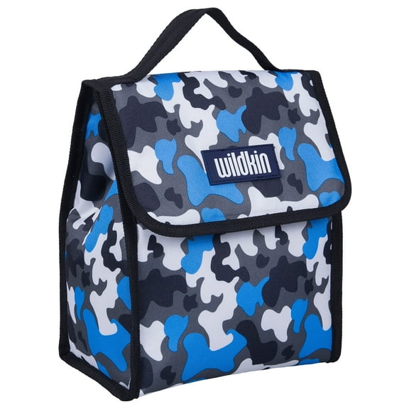 Wildkin Kids Insulated Reusable Lunch Bag (Blue Camo)