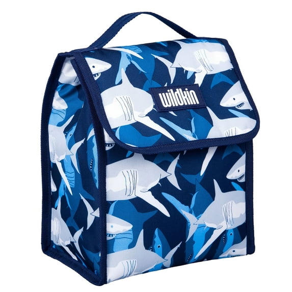 Wildkin Kids Insulated Soft Sided Cooler Lunch Bag (Sharks Blue)