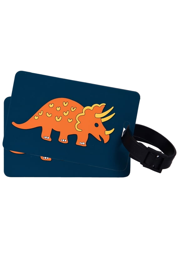 Kids Luggage Bag Tags 2 pack (Jurassic Dinosaurs)