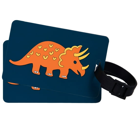 Wildkin Kids Luggage Bag Tags 2 pack (Jurassic Dinosaurs)