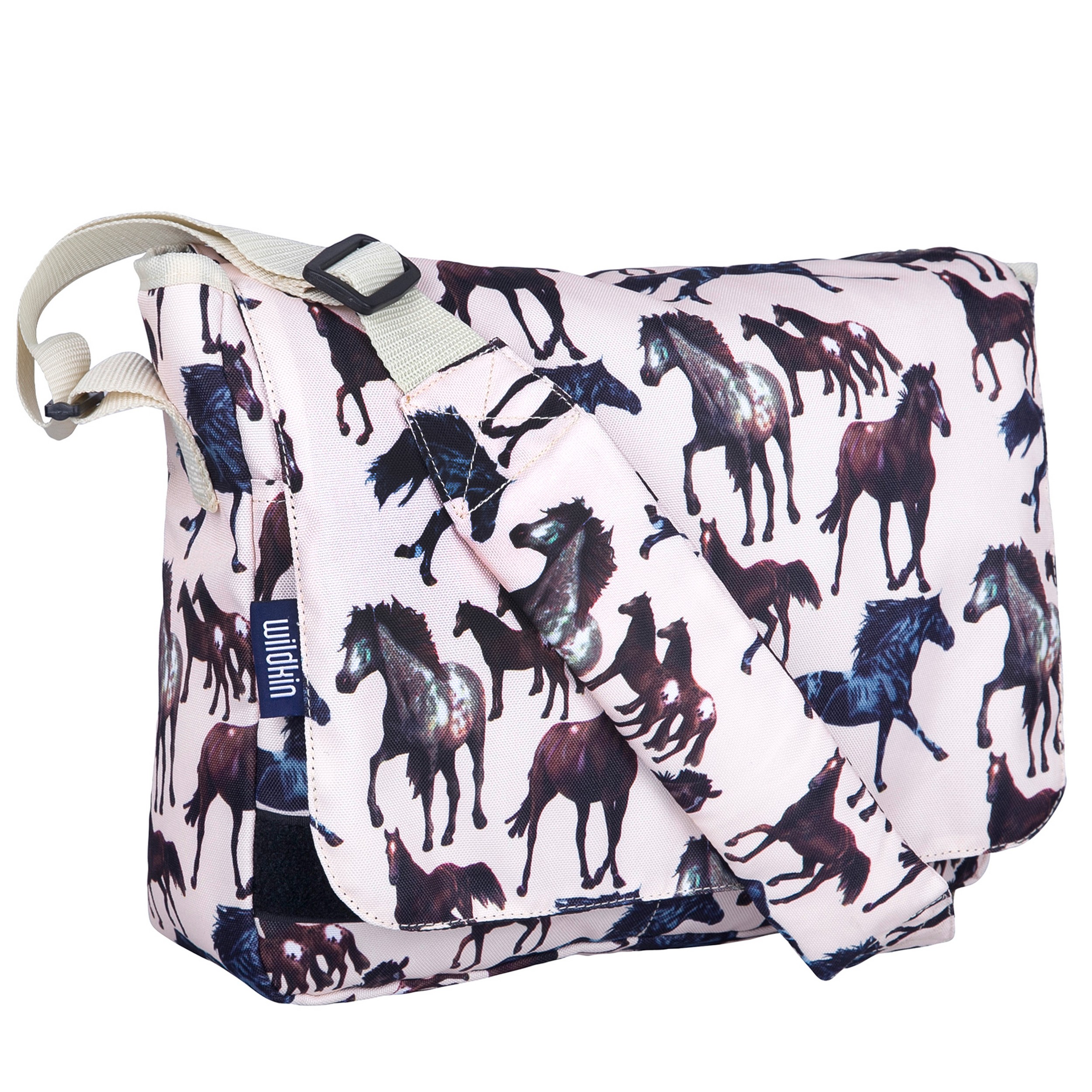 Wildkin Kids Messenger Bag for Girls, Perfect for School or Travel, 13 Inch (Horse Dreams Beige) - image 1 of 7