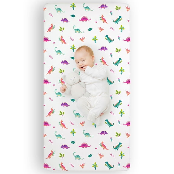Wildkin Kids Microfiber Fitted Crib Sheet for Boys & Girls, 52 x 28 Inches (Dino Pals)