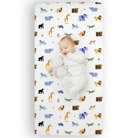 Wildkin Kids Microfiber Fitted Crib Sheet for Boys & Girls, 52 x 28 Inches (Wild Animals)